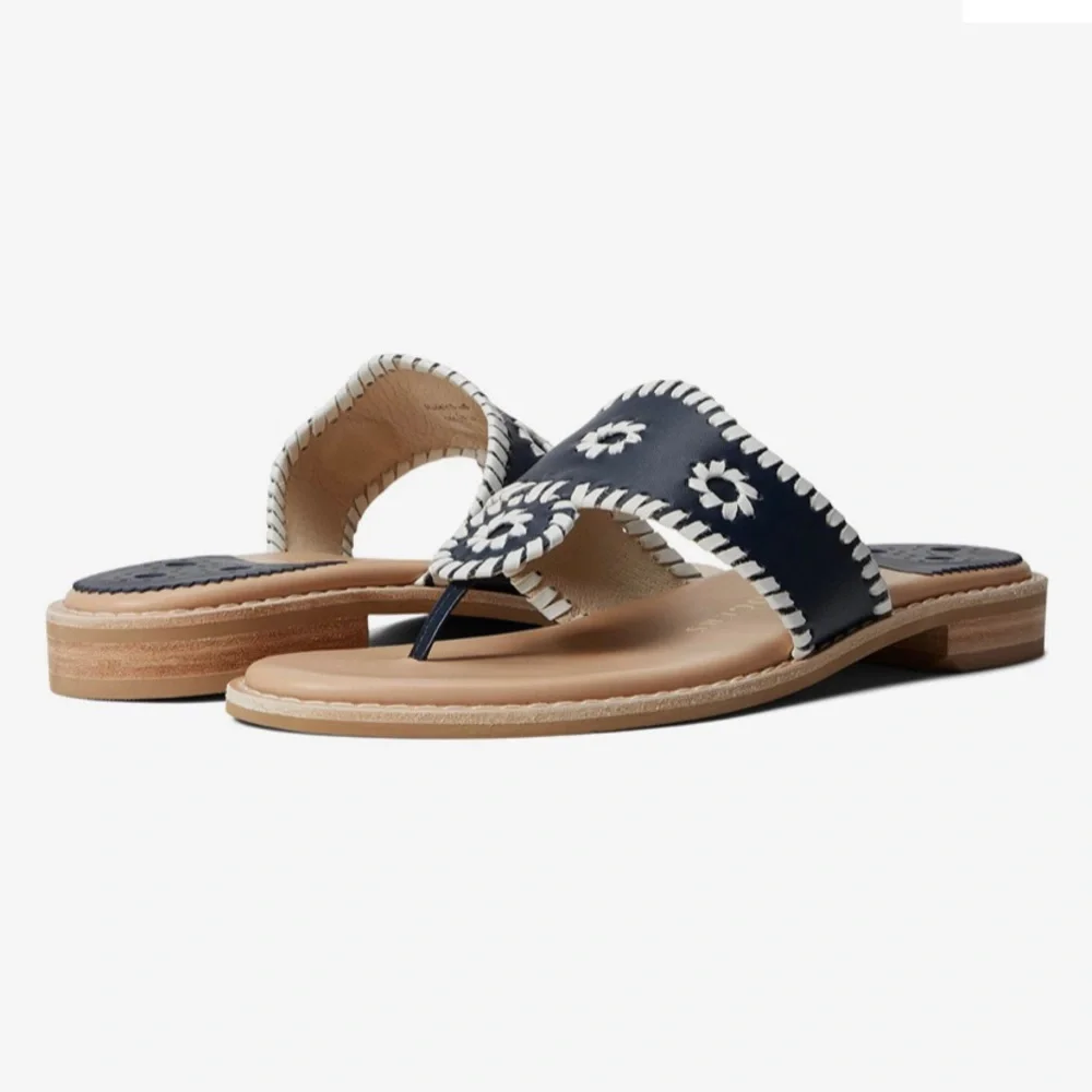 Navy and Silver Jack Rogers Sandals - Picture 1 of 4